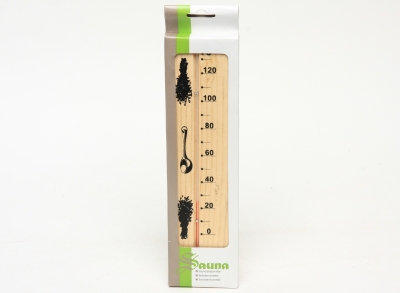 Sauna Thermometer, Wooden, 0-130°C, 25.5x6.5cm